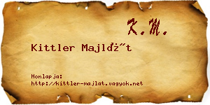 Kittler Majlát névjegykártya